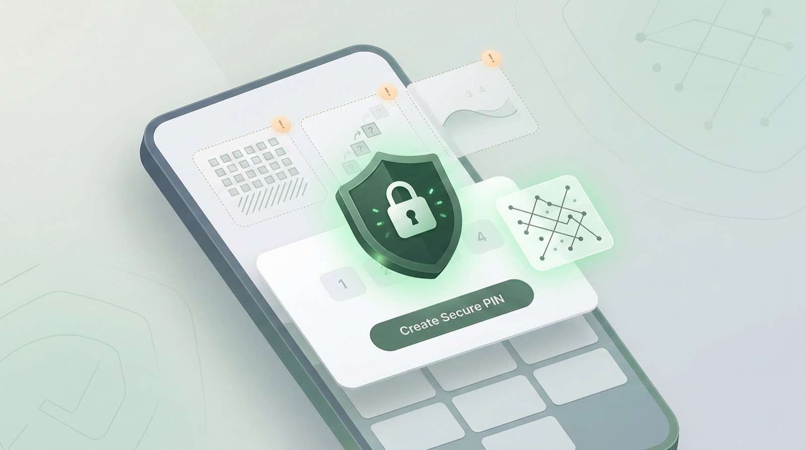 Ilustración de errores comunes al crear un PIN